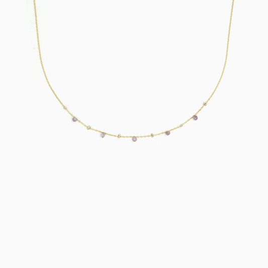 Natural Amethyst Twinkle Satellite Necklace - Studdedheartz