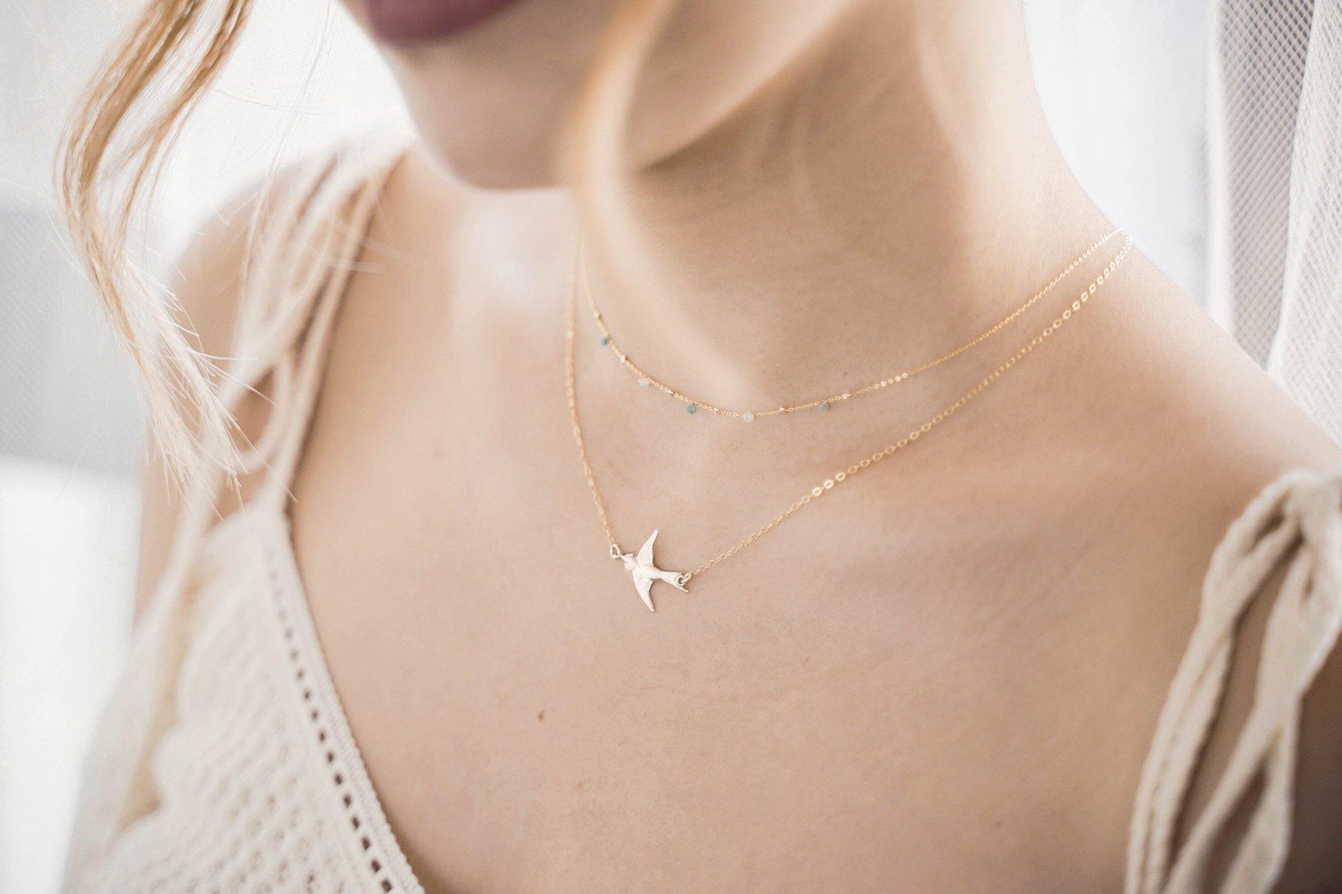 Natural Amazonite Twinkle Satellite Necklace - Studdedheartz