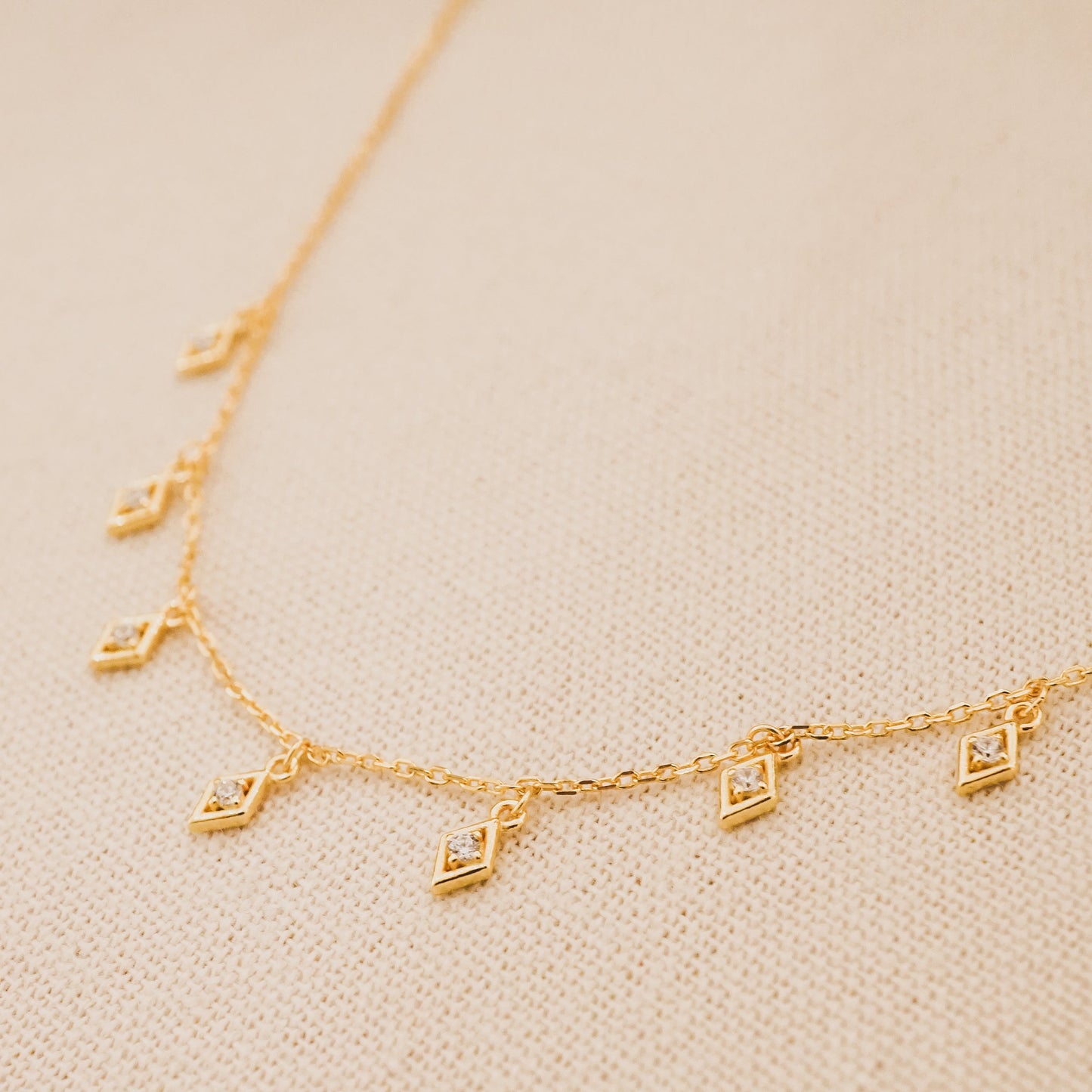 Diamond CZ Drop Necklace