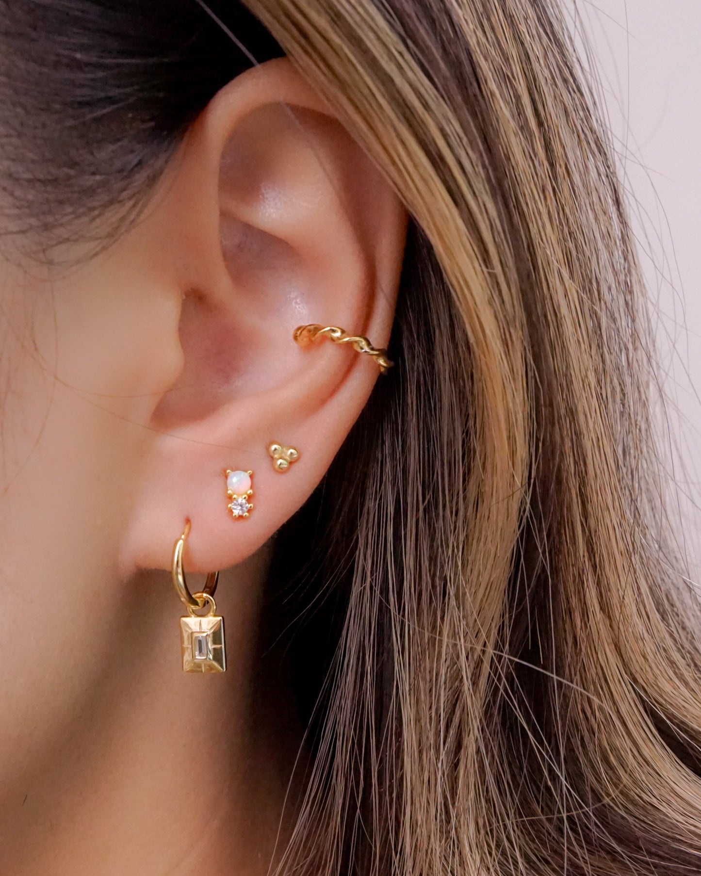 Minimal Trinity Stud Earrings