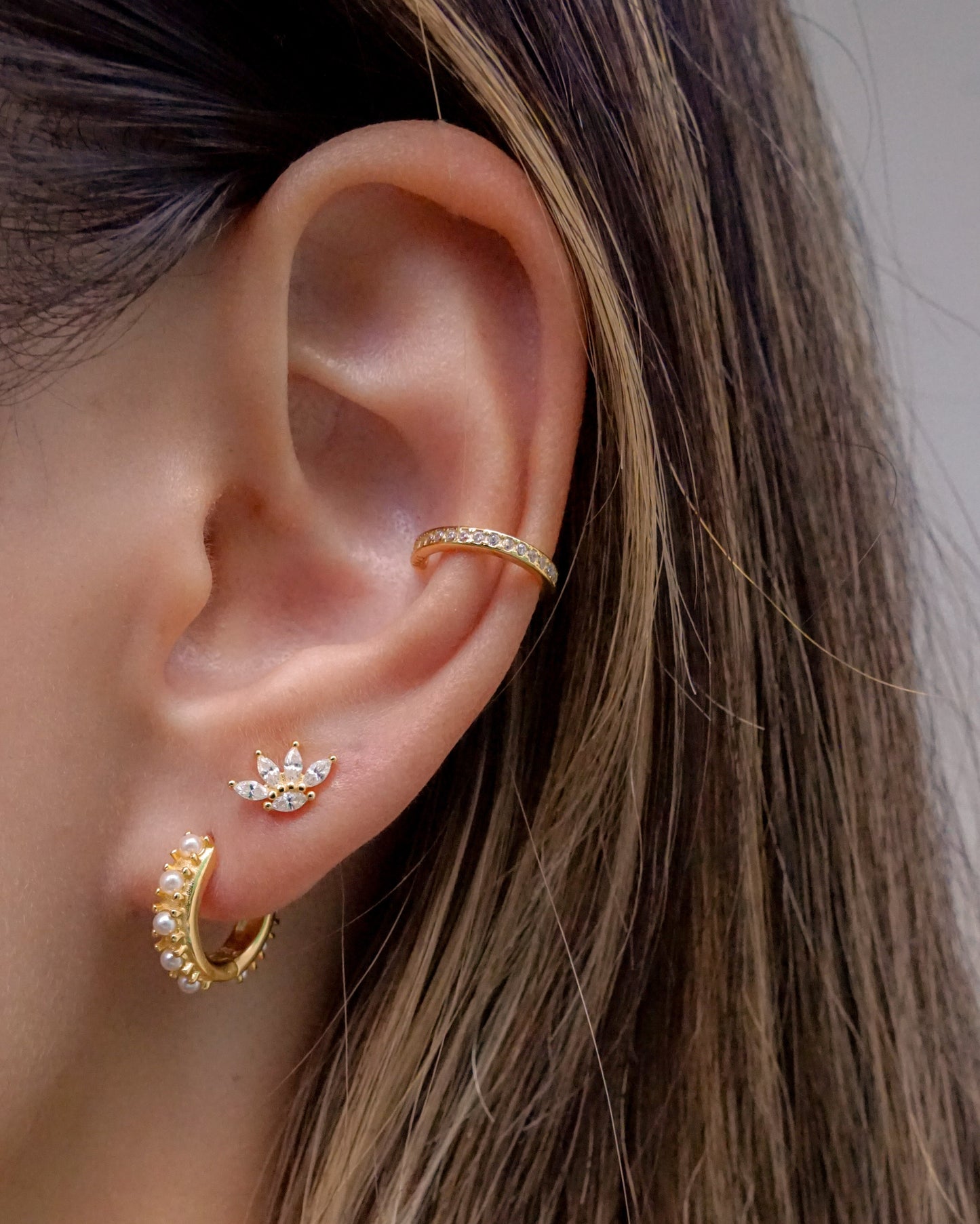 Vintage Pearl Hoop Earrings