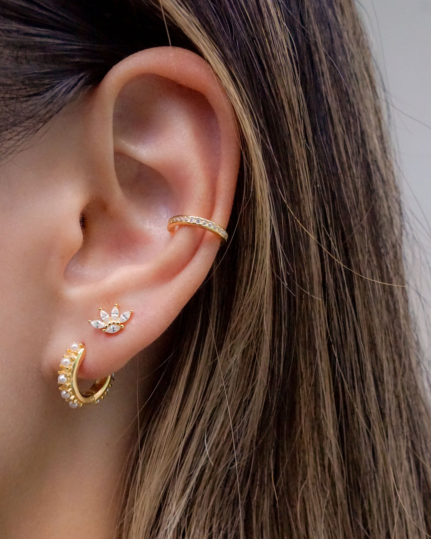 Vintage Pearl Hoop Earrings