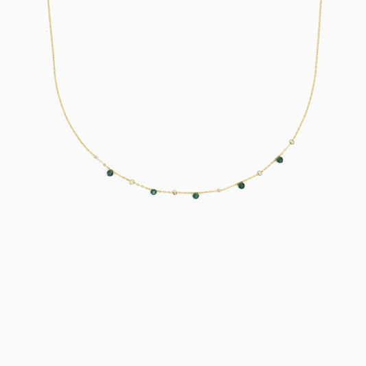 Natural Emerald Twinkle Satellite Necklace - Studdedheartz