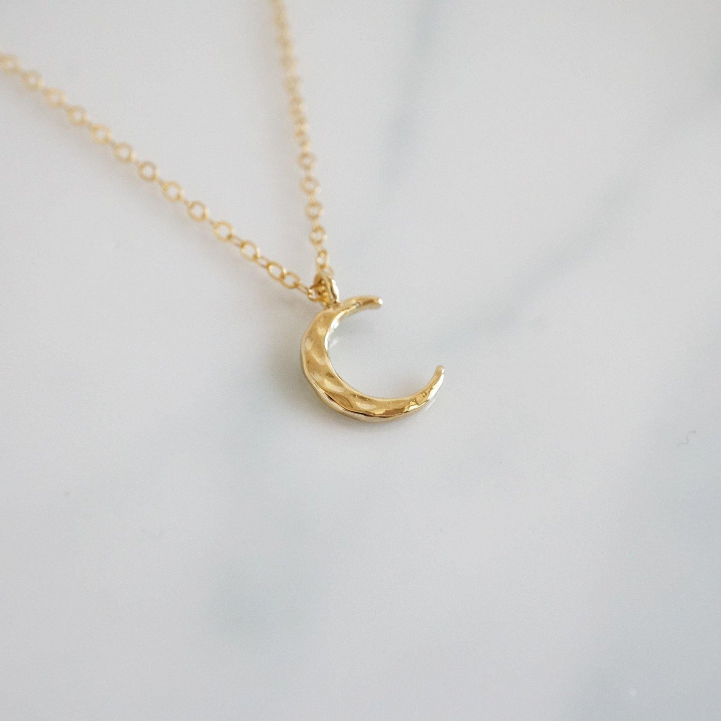 Hammered Crescent Moon Necklace - Studdedheartz