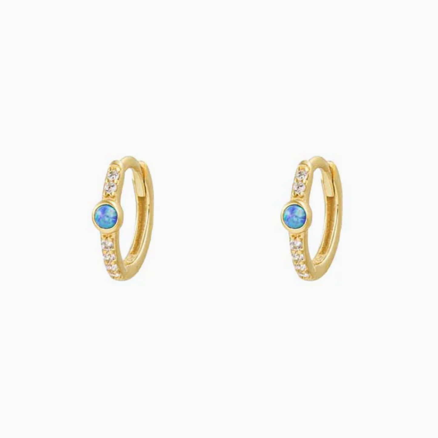 Ocean Blue Opal and Bling Huggies