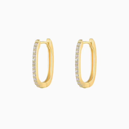 Pave Rectangle Hoops