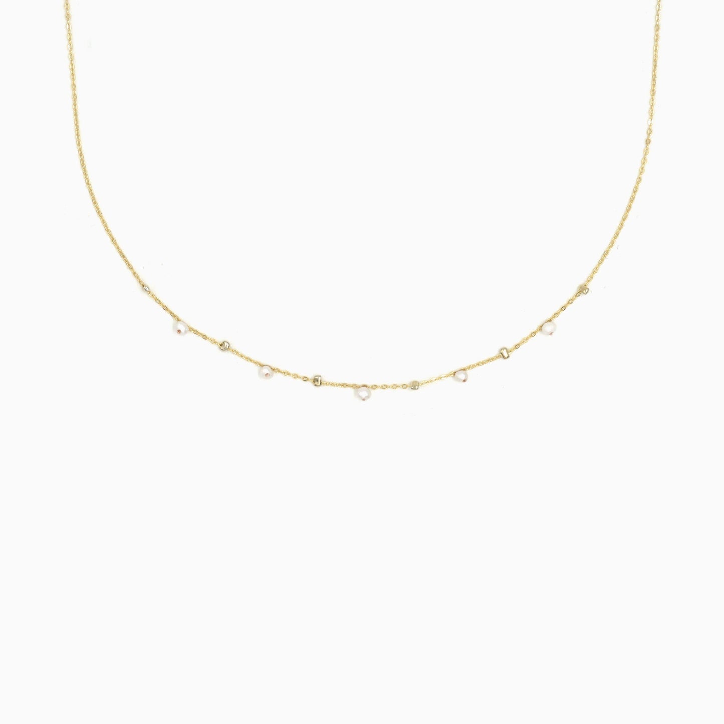 Fresh Water Pearl Twinkle Satellite Necklace - Studdedheartz