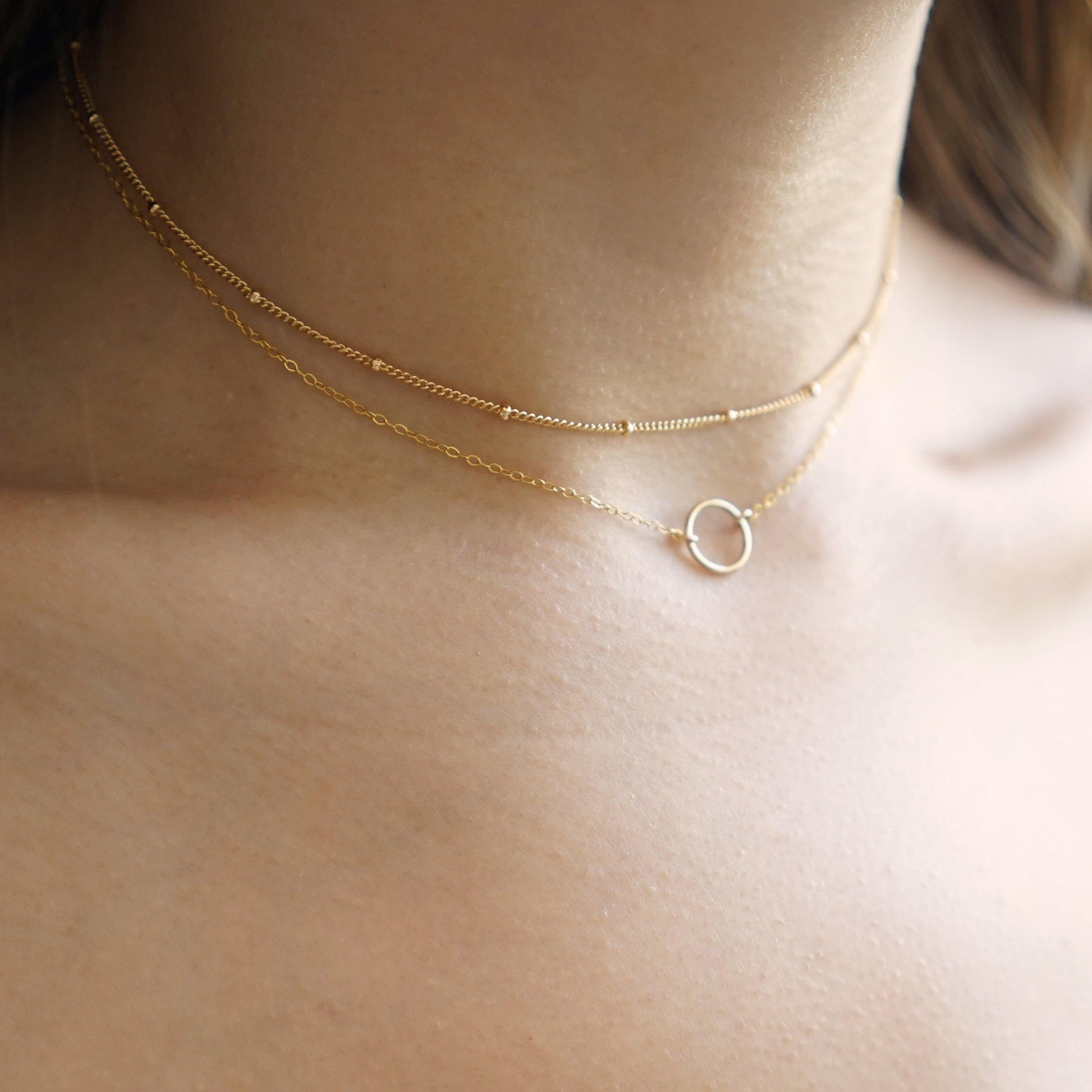 Karma Dainty Circle Necklace - Studdedheartz