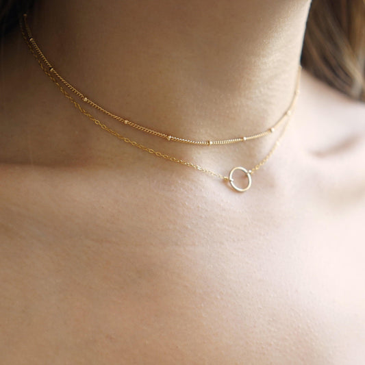 Karma Dainty Circle Necklace - Studdedheartz