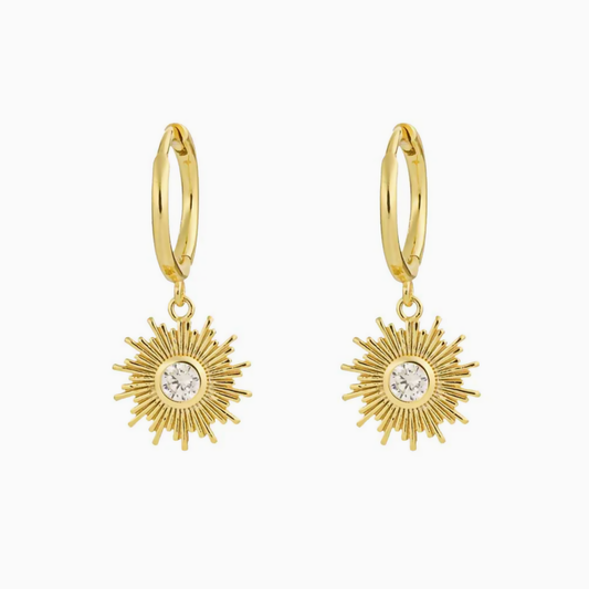 Sparkling Sun Huggie Mini Hoop Earrings