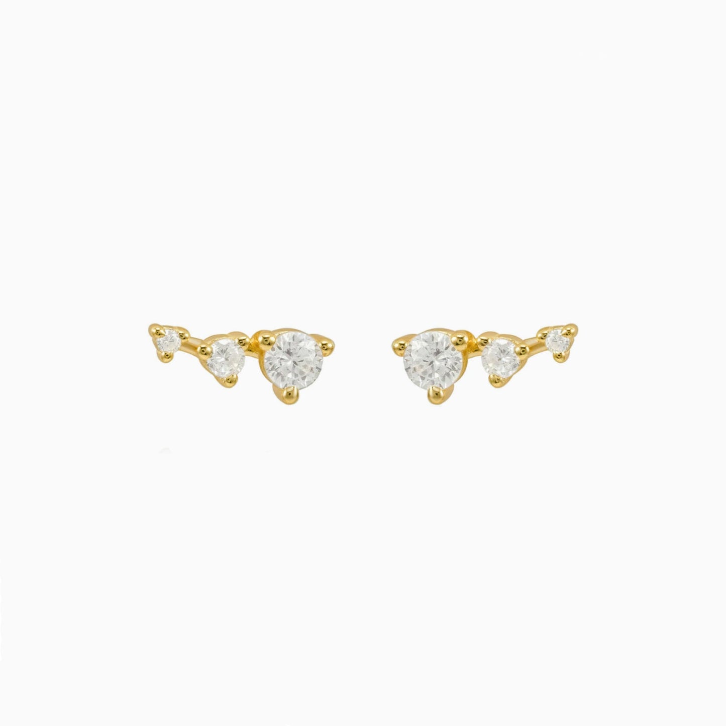 Trilogy Mini Climber Stud Earrings