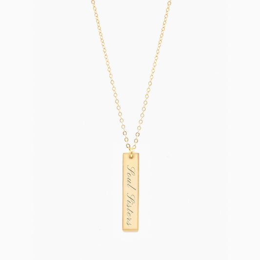 Personalized Engraved Mini Vertical Bar Necklace