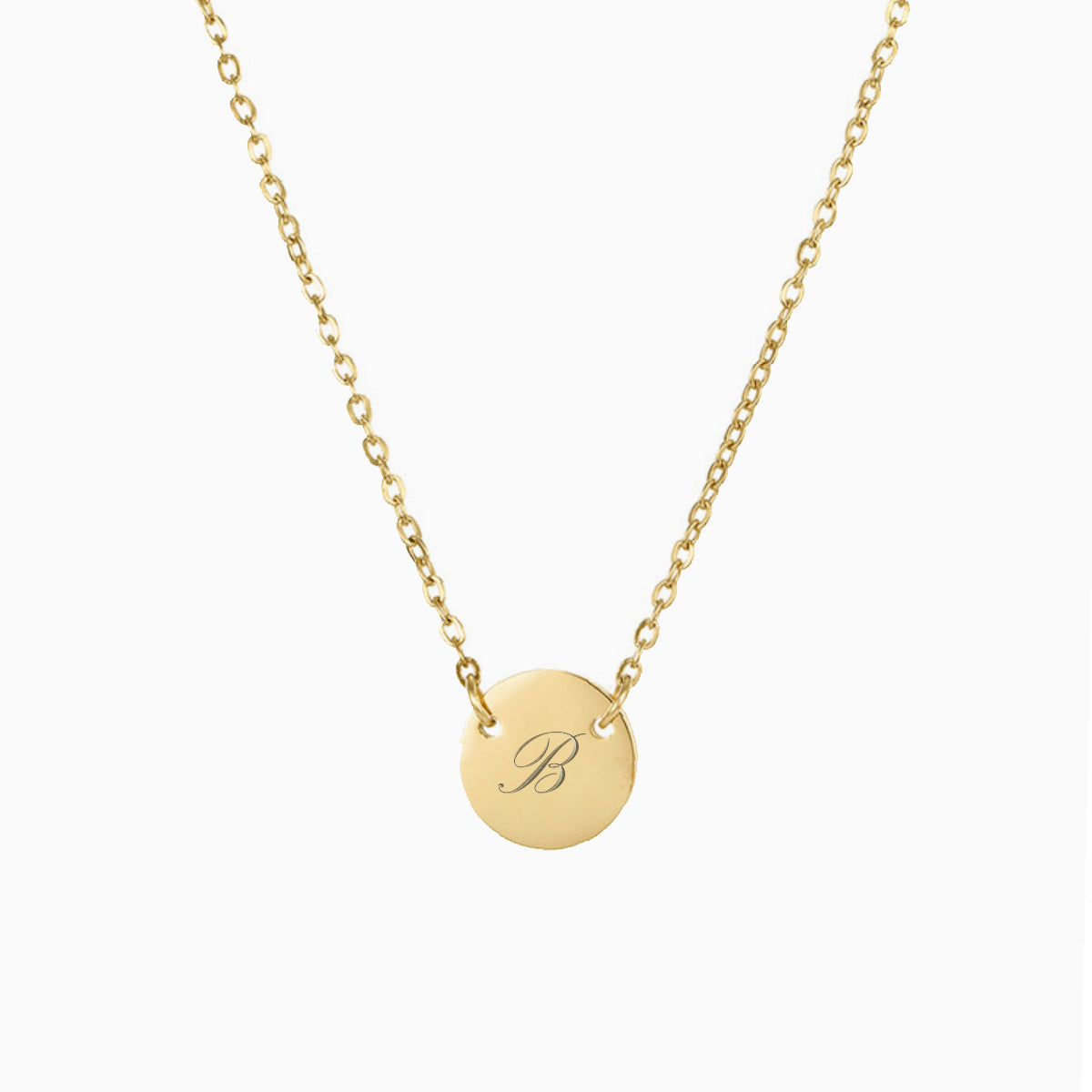 Personalized Small Connector Engraved Disk Necklace