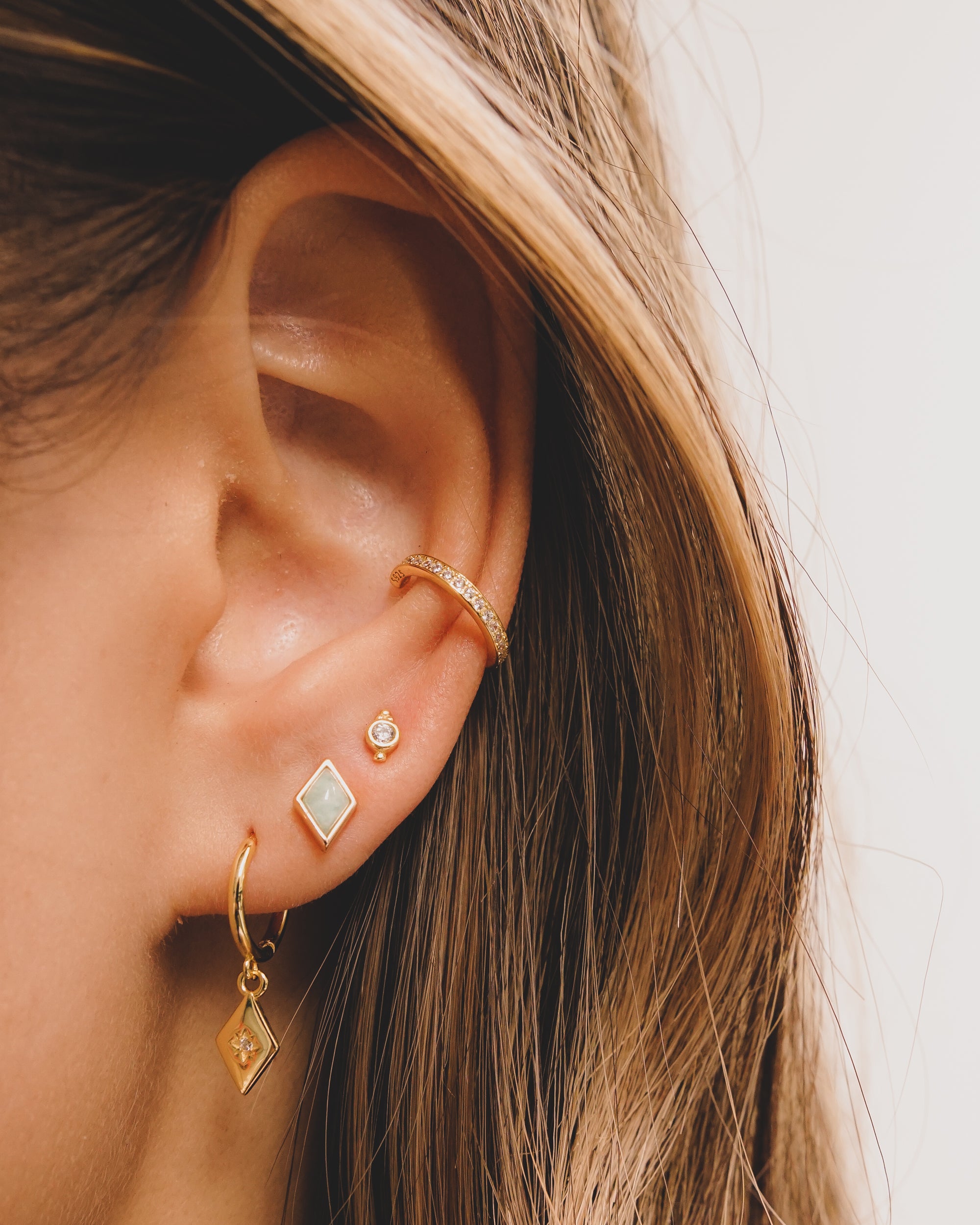 Diamond Amazonite Studs