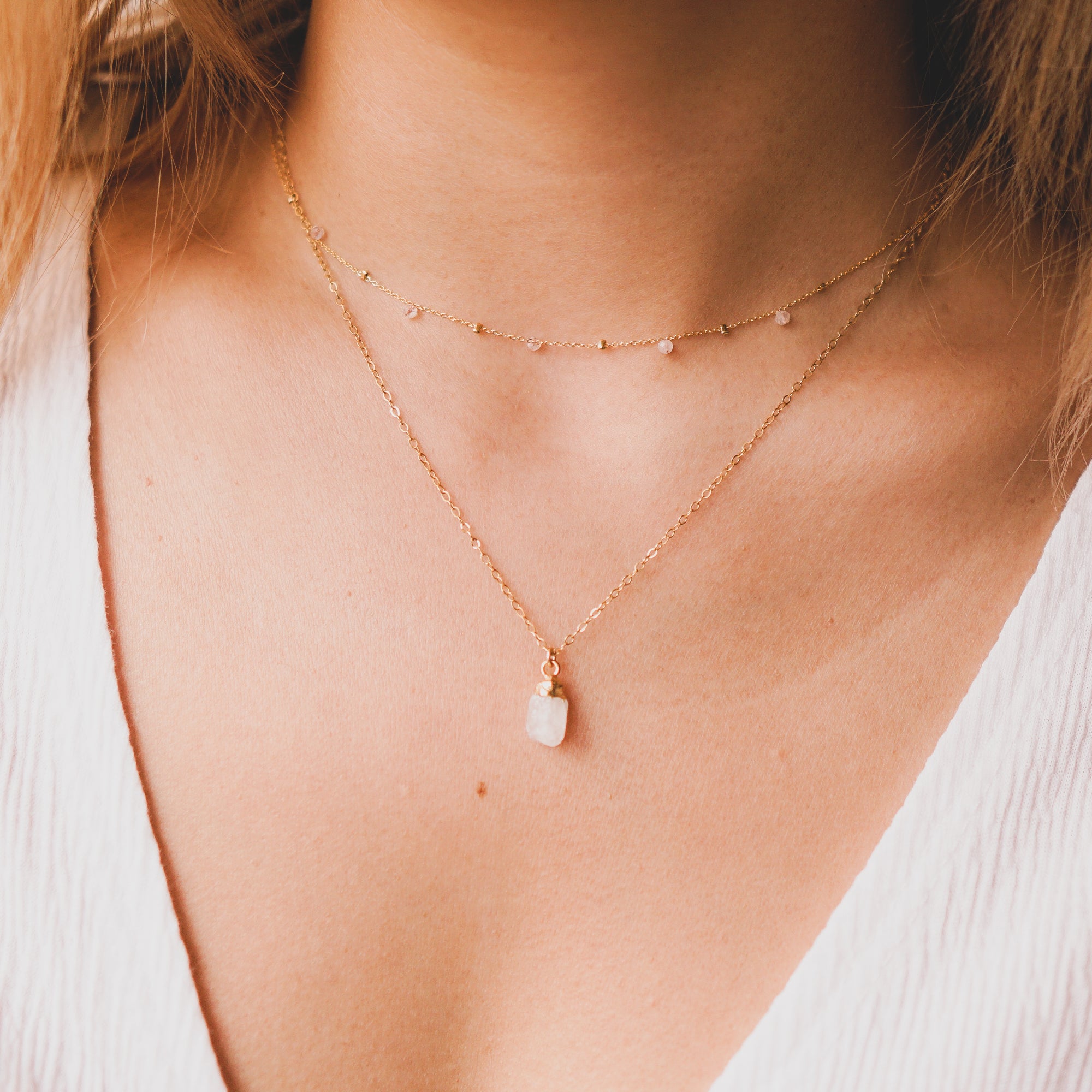 Dainty gemstone outlet necklace