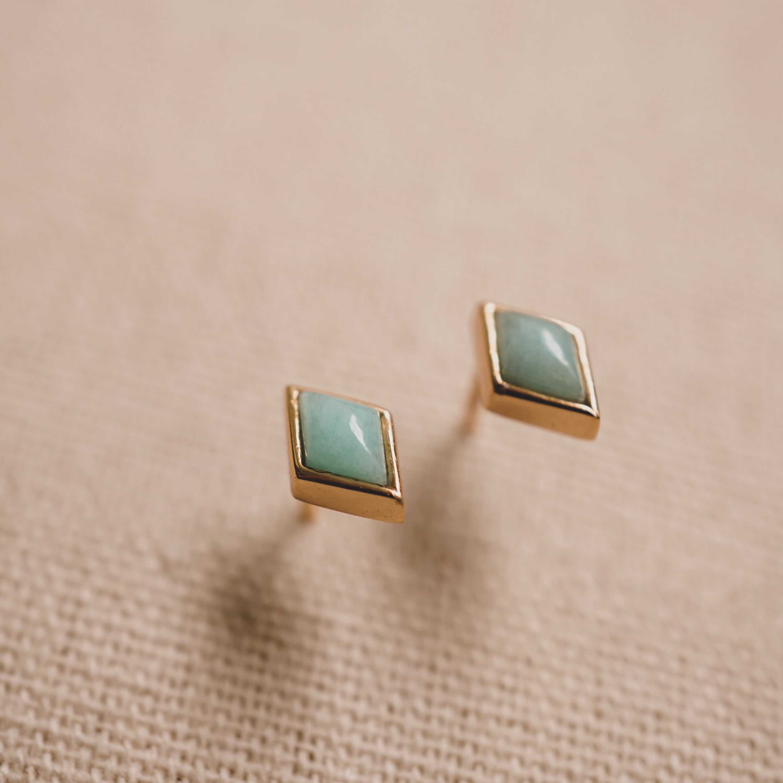 Diamond Amazonite Studs