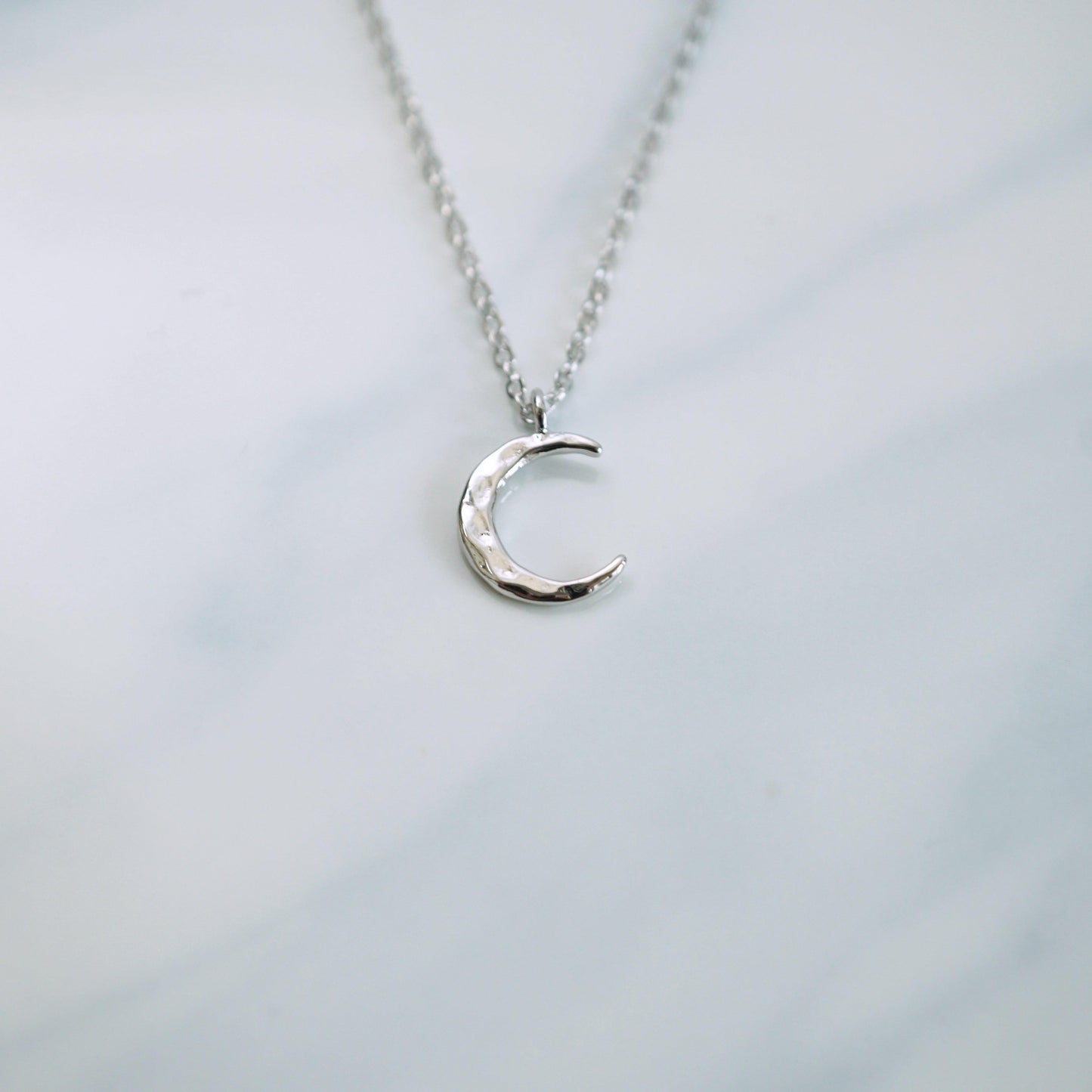 Hammered Crescent Moon Necklace - Studdedheartz