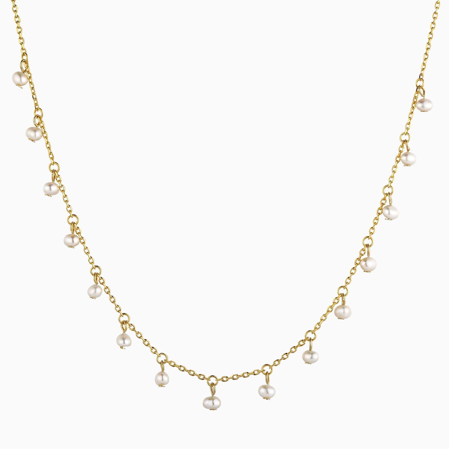 3mm Fresh Water Pearl Drops Satellite Choker Necklace - Studdedheartz