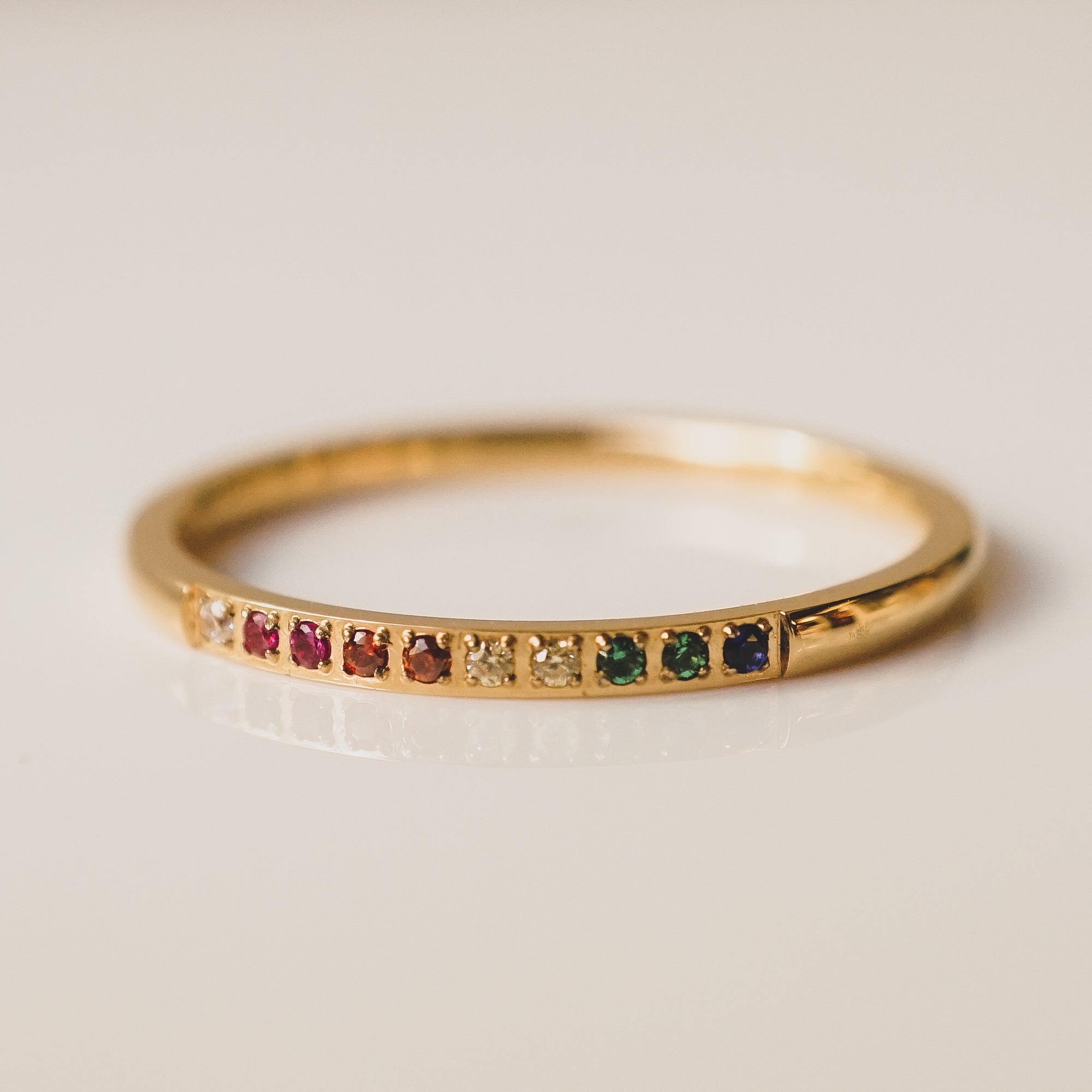 Dainty Pave Rainbow CZ Ring