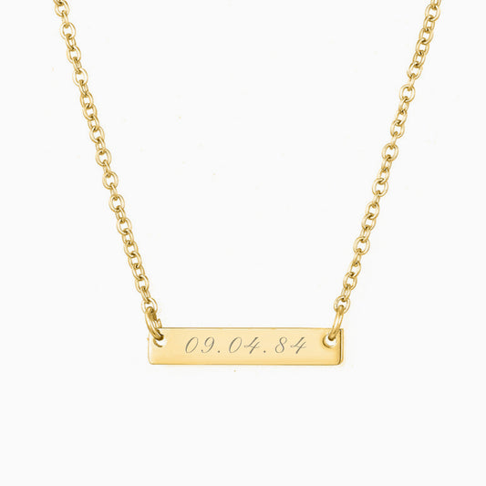 Personalized Petite Engraved Bar Necklace