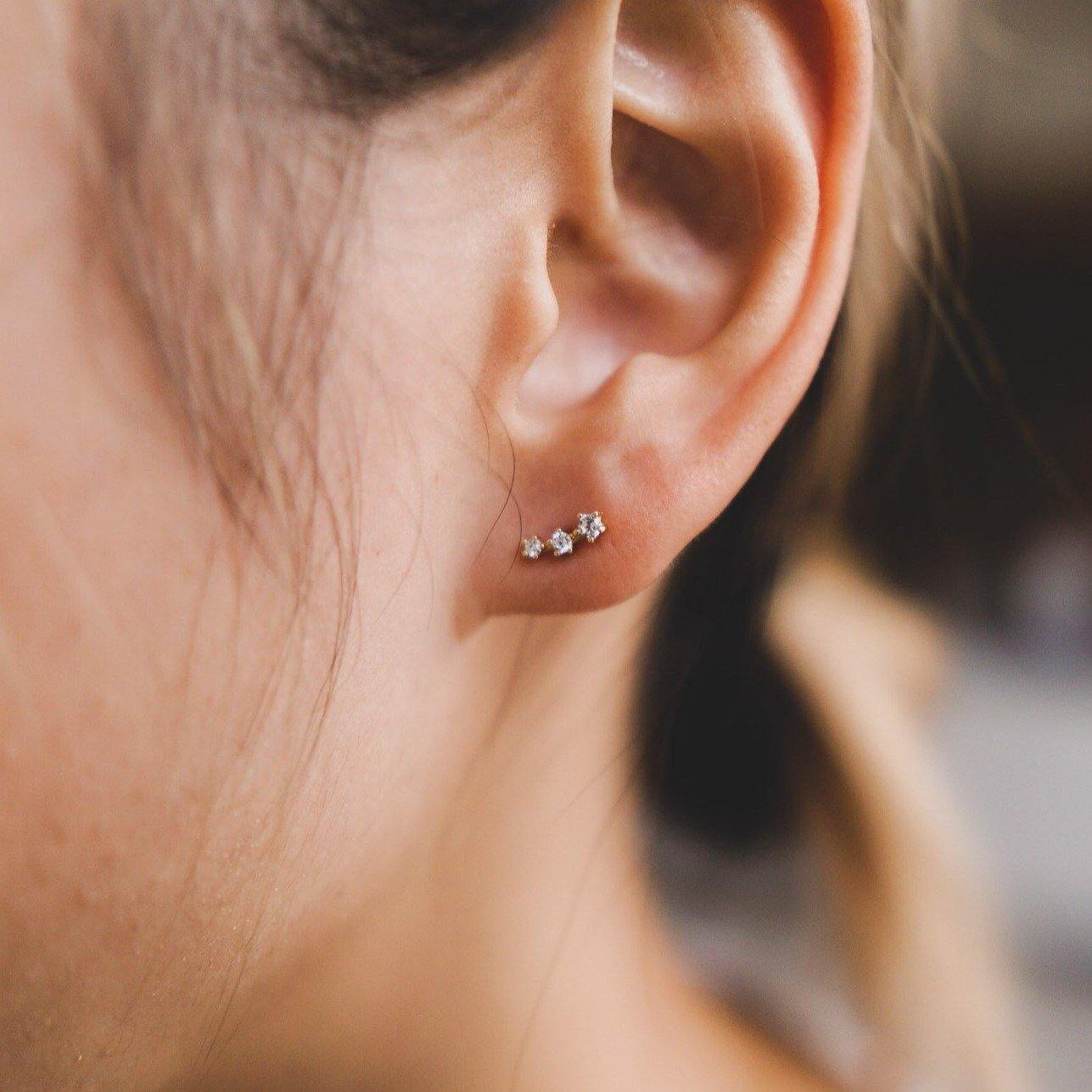 Tiny climber deals stud earrings