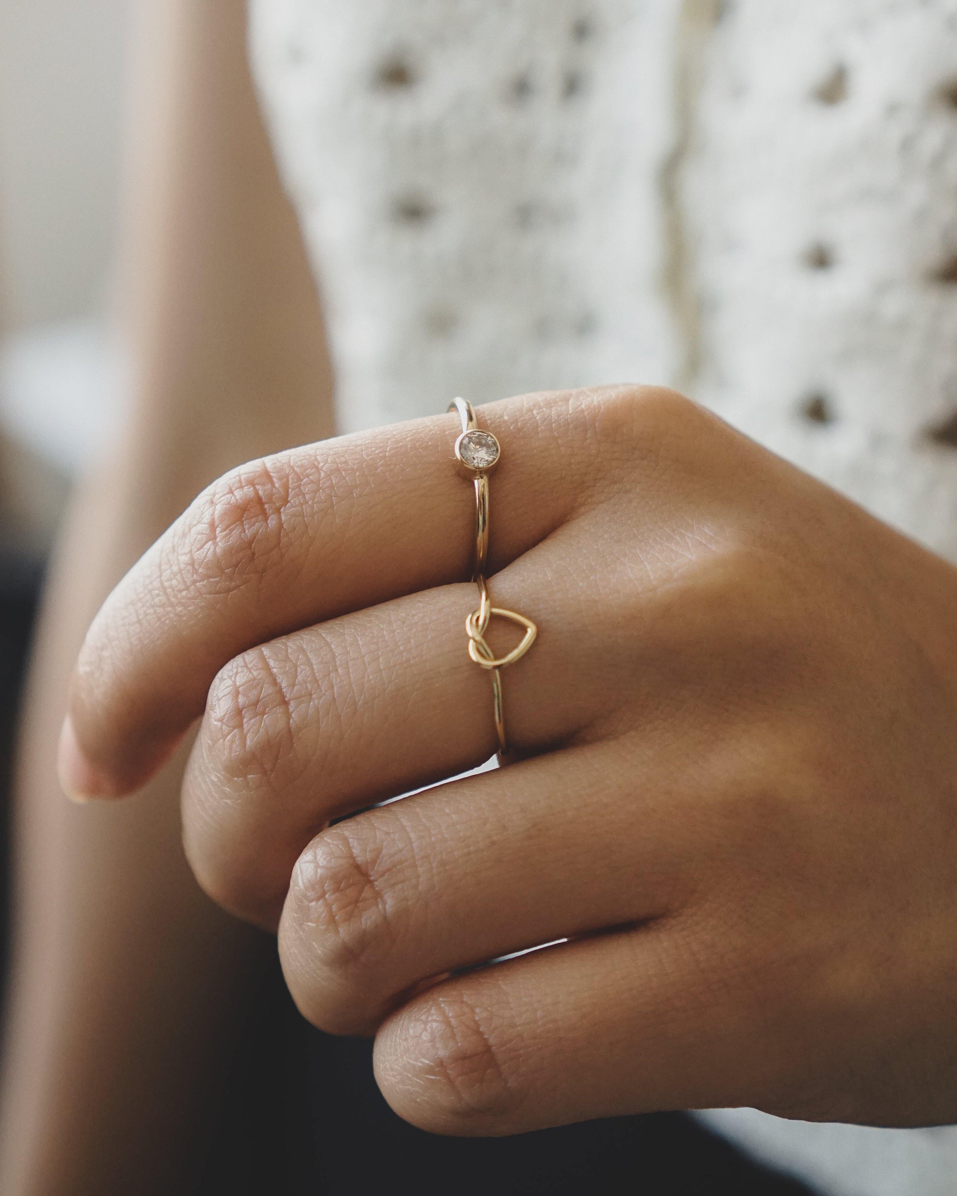 Single Heart Knot Ring - Studdedheartz