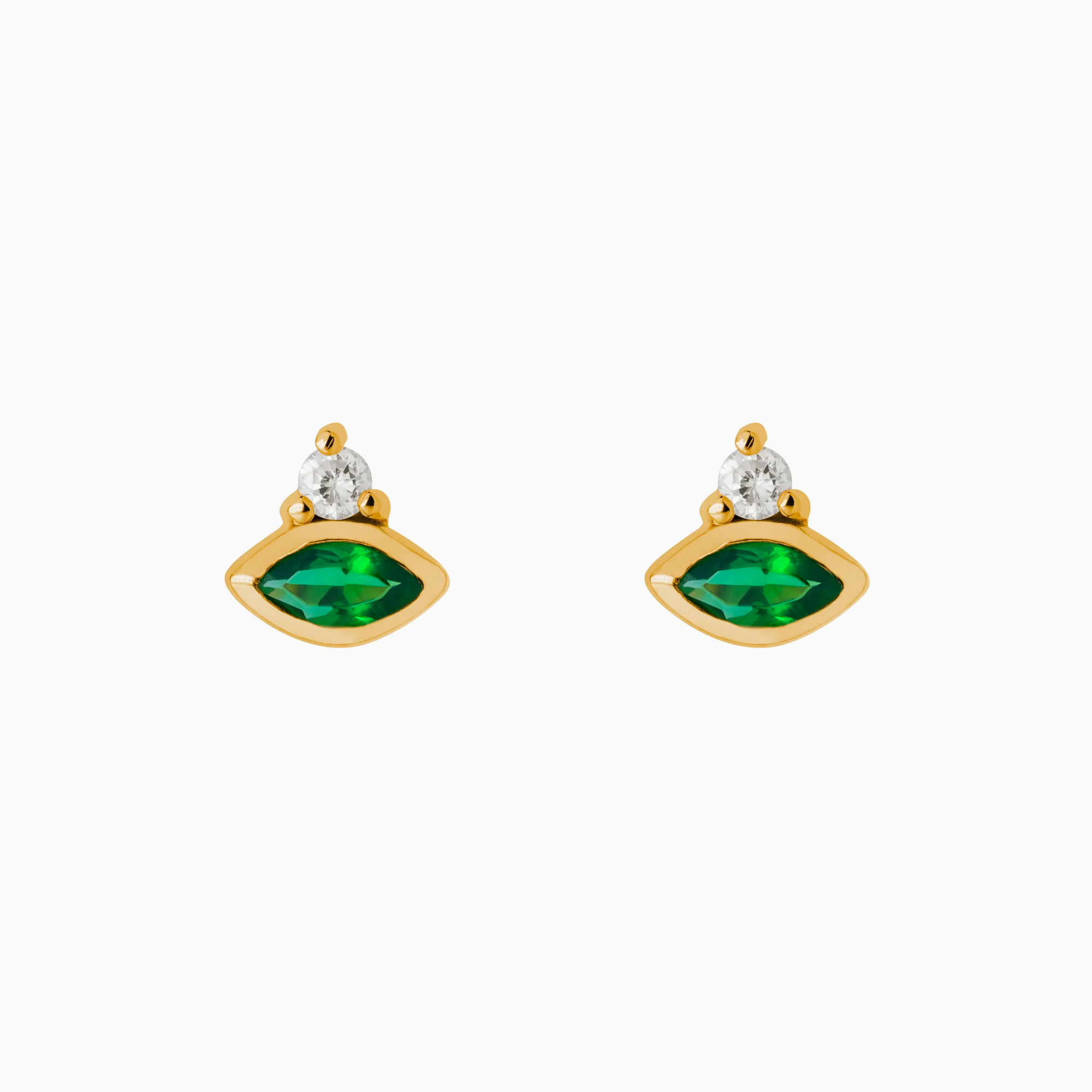 Emerald Crown Stud Earrings