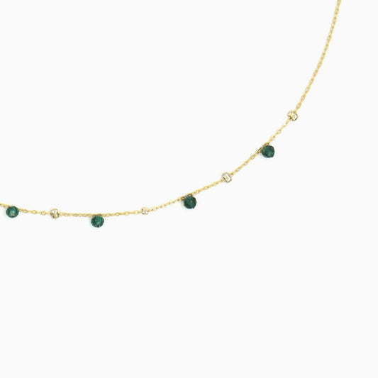 Natural Emerald Twinkle Satellite Necklace - Studdedheartz