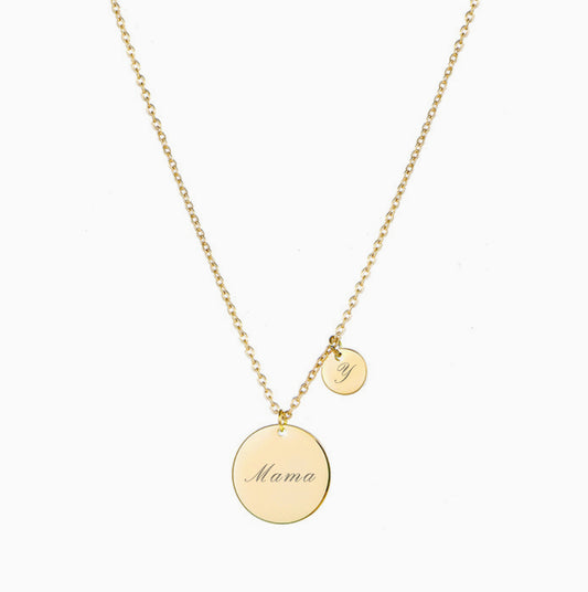 Personalized Engraved Duo Disk Necklace