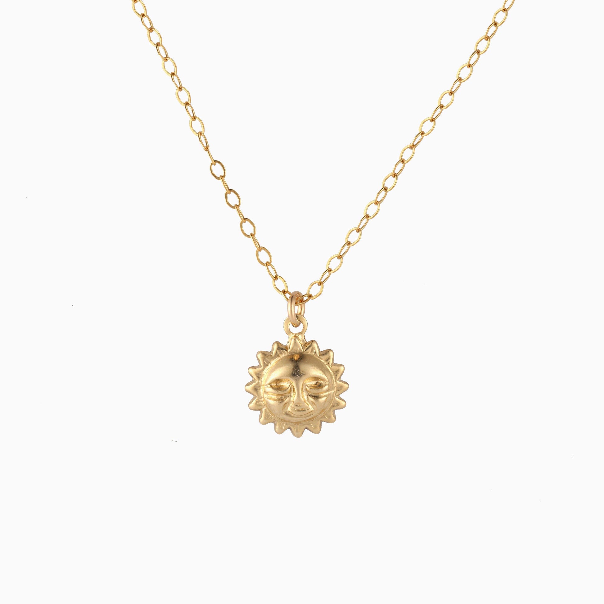 Dainty Sun Necklace - 14K Gold Filled - Studdedheartz