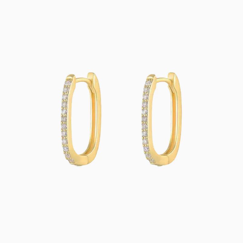 Pave Rectangle Hoops