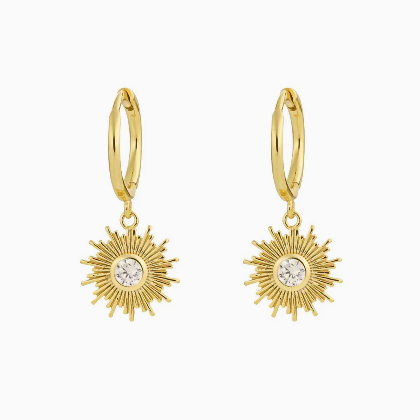 Sparkling Sun Huggie Mini Hoop Earrings